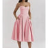 Elegant Spaghetti Strap Midi Dress Women Party Slim A Line Solid Suspender Lady Dresses New Spring Summer Fashion Sexy Vestidos women&