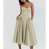 Elegant Spaghetti Strap Midi Dress Women Party Slim A Line Solid Suspender Lady Dresses New Spring Summer Fashion Sexy Vestidos women&