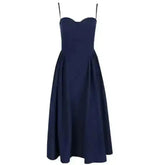 Elegant Spaghetti Strap Midi Dress Women Party Slim A Line Solid Suspender Lady Dresses New Spring Summer Fashion Sexy Vestidos women&