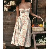 Elegant Spaghetti Strap Midi Dress Women Party Slim A Line Solid Suspender Lady Dresses New Spring Summer Fashion Sexy Vestidos women&