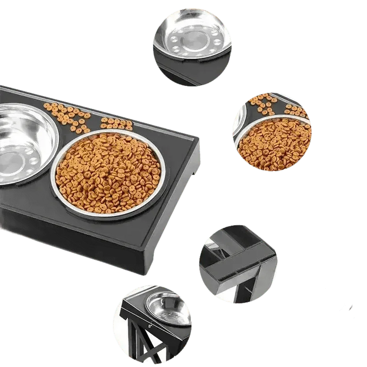 Elevated Bowls Stand for Pets Adjustable Height Dog Elevated Bowls Double Elevated Bowls Stand Pet Products by Shop1103847883 Store