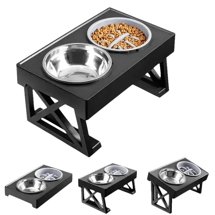Elevated Bowls Stand for Pets Adjustable Height Dog Elevated Bowls Double Elevated Bowls Stand Pet Products by Shop1103847883 Store