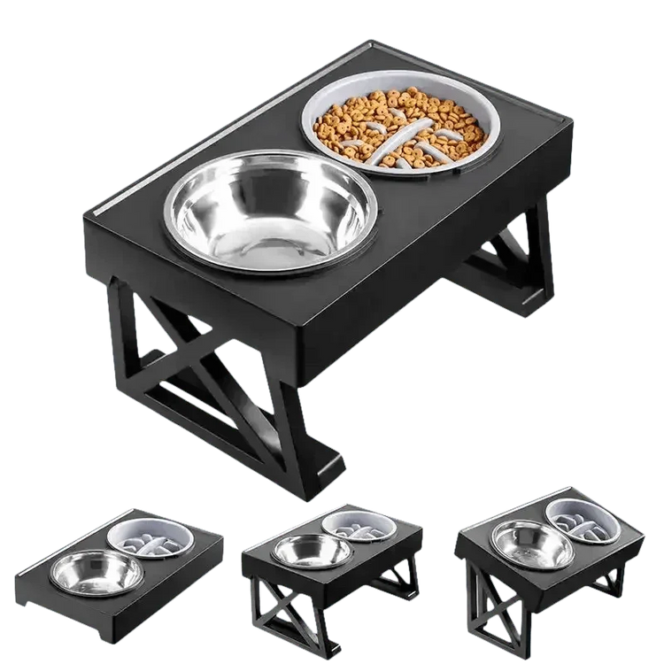 Elevated Bowls Stand for Pets Adjustable Height Dog Elevated Bowls Double Elevated Bowls Stand Pet Products by Shop1103847883 Store