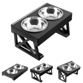 Elevated Bowls Stand for Pets Adjustable Height Dog Elevated Bowls Double Elevated Bowls Stand Pet Products by Shop1103847883 Store