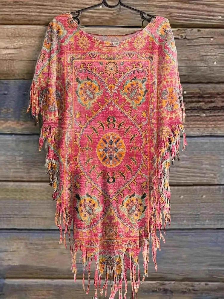 Plus Size Fringe Round Neck Cover Up women Attire by Trendsi