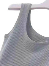 Plus Size Ribbed Knit Scoop Neck Tank Top women Attire by Trendsi