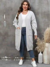 Plus Size Long Sleeve Pocketed Cardigan women Attire by Trendsi