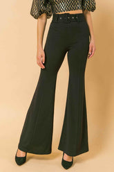 COUNTDOWN THE HOURS WOVEN FLARED PANTS PANTS by Flying Tomato