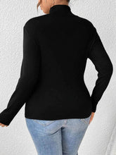 Plus Size Long Sleeve Fitted Turtleneck T-Shirt women Attire by Trendsi