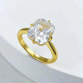 Radiant Cut Lab Moissanite Diamond Ring 100% Real 925 Rings by Dropshee