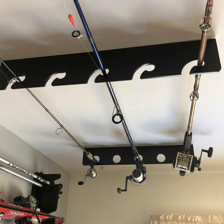 Fishing Rod Rack, Fishing Rod Storage, Garage Storage Organizer for Garages, Man-Cave, Bedroom and Rooms by HangThis Up My Shed Organizing System