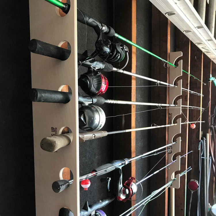 Fishing Rod Rack – Shed Organizer for Rod Storage Shed Organization by HangThis Up My Shed Organizing System