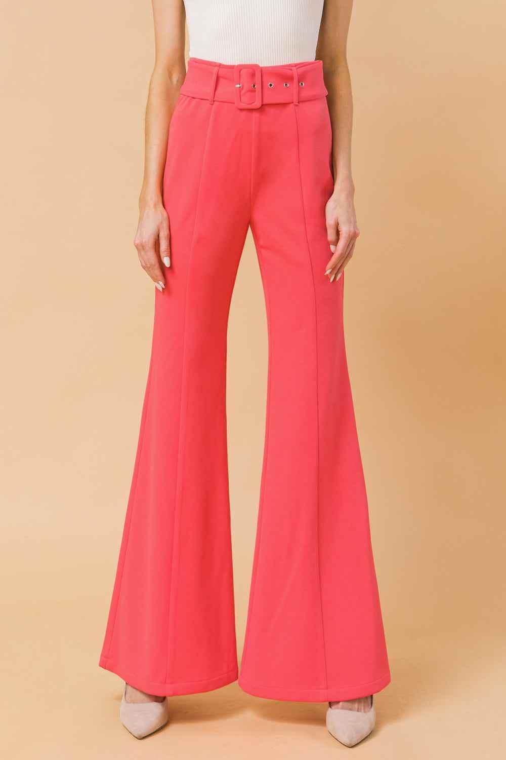 COUNTDOWN THE HOURS WOVEN FLARED PANTS PANTS by Flying Tomato