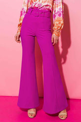 COUNTDOWN THE HOURS WOVEN FLARED PANTS PANTS by Flying Tomato