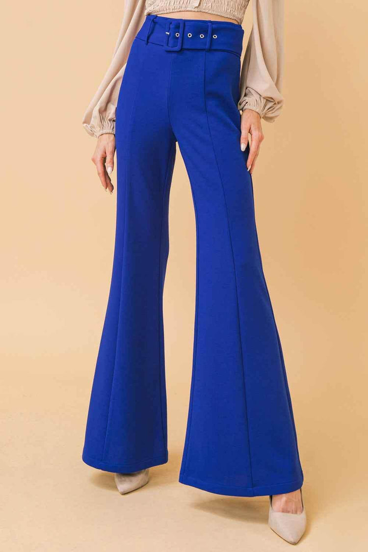 COUNTDOWN THE HOURS WOVEN FLARED PANTS PANTS by Flying Tomato