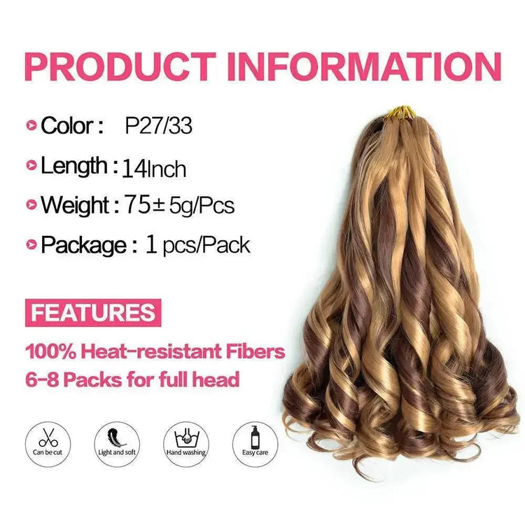 French Curly Braiding Hair 14Inch Synthetic Curly Braiding Hair Pre Stretched Loose Wavy Curl Braiding Hair Extensions For Women Hair Extension by Dropshee
