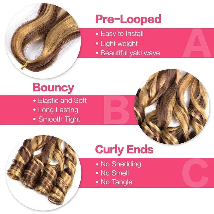 French Curly Braiding Hair 14Inch Synthetic Curly Braiding Hair Pre Stretched Loose Wavy Curl Braiding Hair Extensions For Women Hair Extension by Dropshee