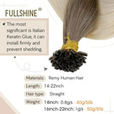 Full Shine U Tip Hair Extensions Fusion Hair Balayage Color 40-50g Keratin Glue Beads Prebonded Human Hair Extensiones Hair Accessories by Dropshee