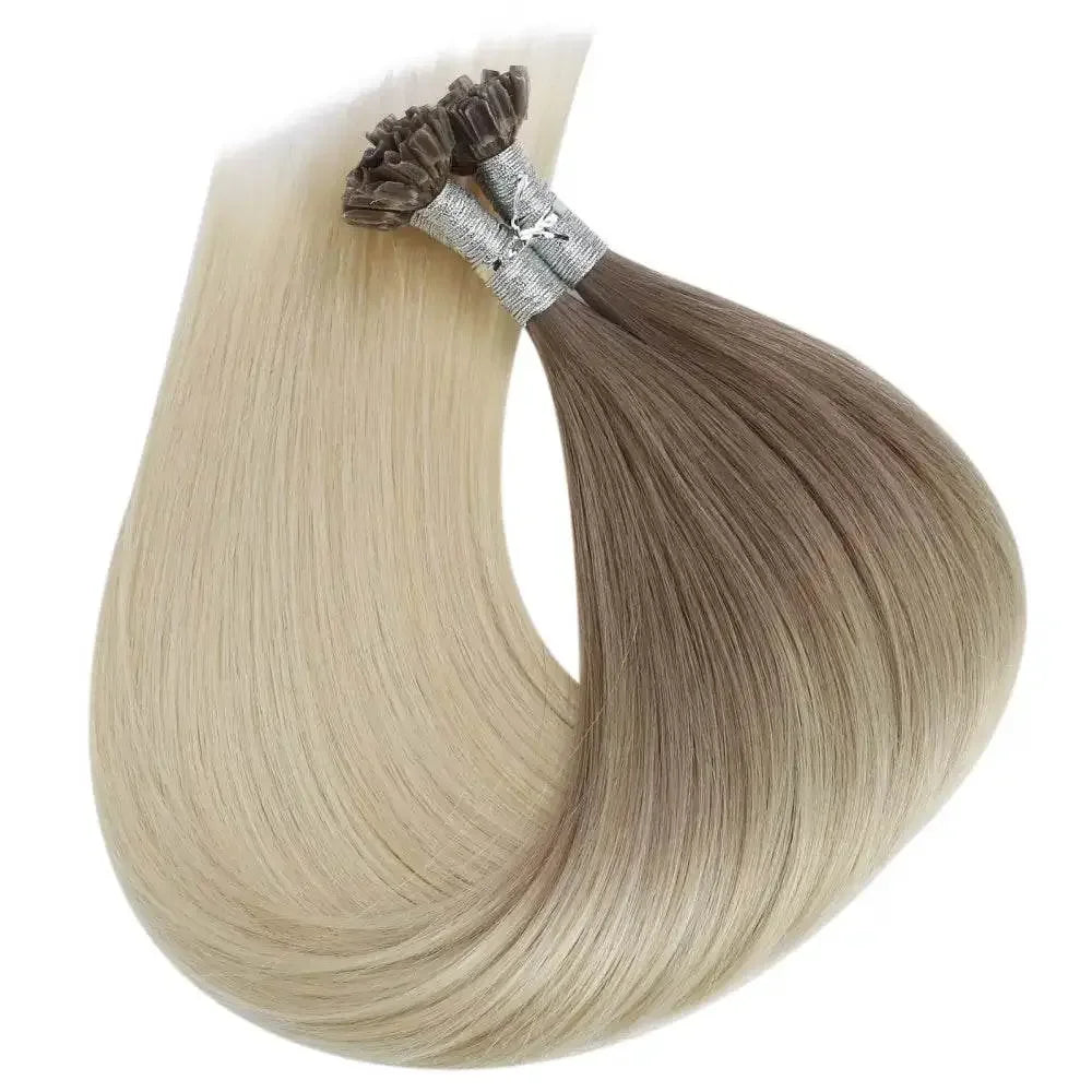Full Shine U Tip Hair Extensions Fusion Hair Balayage Color 40-50g Keratin Glue Beads Prebonded Human Hair Extensiones Hair Accessories by Dropshee