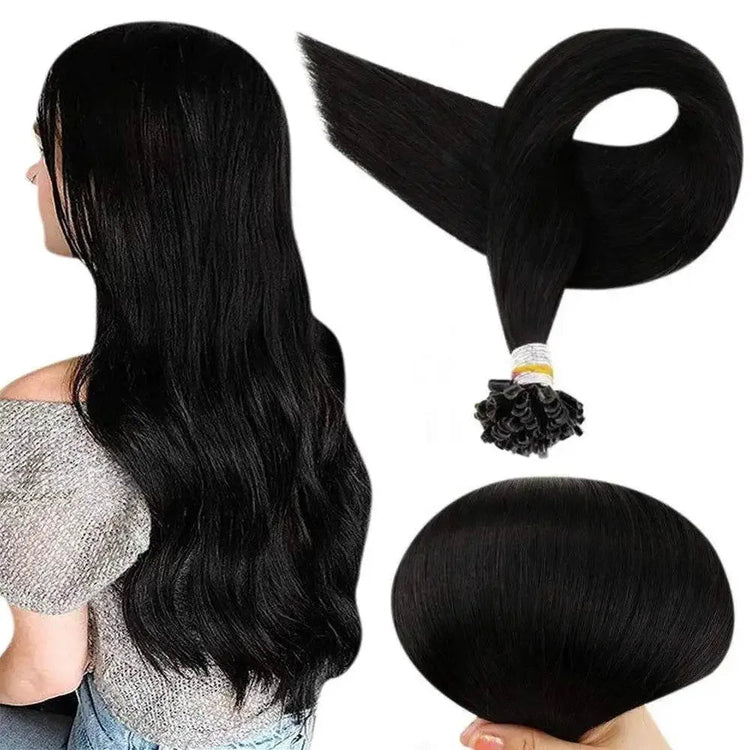 Full Shine U Tip Hair Extensions Fusion Hair Balayage Color 40-50g Keratin Glue Beads Prebonded Human Hair Extensiones Hair Accessories by Dropshee