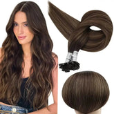 Full Shine U Tip Hair Extensions Fusion Hair Balayage Color 40-50g Keratin Glue Beads Prebonded Human Hair Extensiones Hair Accessories by Dropshee
