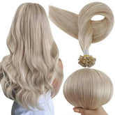 Full Shine U Tip Hair Extensions Fusion Hair Balayage Color 40-50g Keratin Glue Beads Prebonded Human Hair Extensiones Hair Accessories by Dropshee