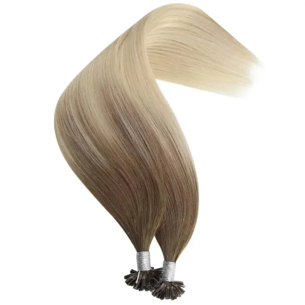 Full Shine U Tip Hair Extensions Fusion Hair Balayage Color 40-50g Keratin Glue Beads Prebonded Human Hair Extensiones Hair Accessories by Dropshee