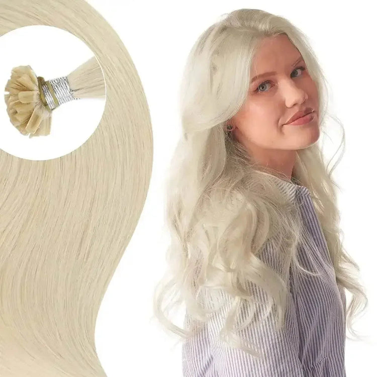 Full Shine U Tip Hair Extensions Fusion Hair Balayage Color 40-50g Keratin Glue Beads Prebonded Human Hair Extensiones Hair Accessories by Dropshee