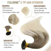 Full Shine U Tip Hair Extensions Fusion Hair Balayage Color 40-50g Keratin Glue Beads Prebonded Human Hair Extensiones Hair Accessories by Dropshee