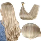 Full Shine U Tip Hair Extensions Fusion Hair Balayage Color 40-50g Keratin Glue Beads Prebonded Human Hair Extensiones Hair Accessories by Dropshee
