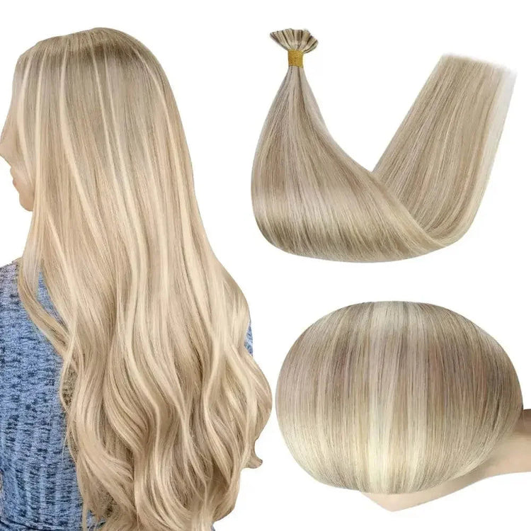 Full Shine U Tip Hair Extensions Fusion Hair Balayage Color 40-50g Keratin Glue Beads Prebonded Human Hair Extensiones Hair Accessories by Dropshee