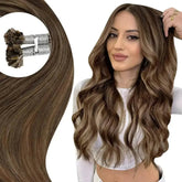 Full Shine U Tip Hair Extensions Fusion Hair Balayage Color 40-50g Keratin Glue Beads Prebonded Human Hair Extensiones Hair Accessories by Dropshee
