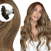 Full Shine U Tip Hair Extensions Fusion Hair Balayage Color 40-50g Keratin Glue Beads Prebonded Human Hair Extensiones Hair Accessories by Dropshee