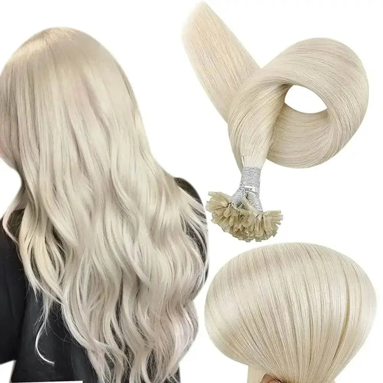 Full Shine U Tip Hair Extensions Fusion Hair Balayage Color 40-50g Keratin Glue Beads Prebonded Human Hair Extensiones Hair Accessories by Dropshee
