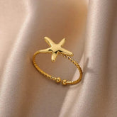 Gold Color Trendy Rings Set Ring Set by Dropshee