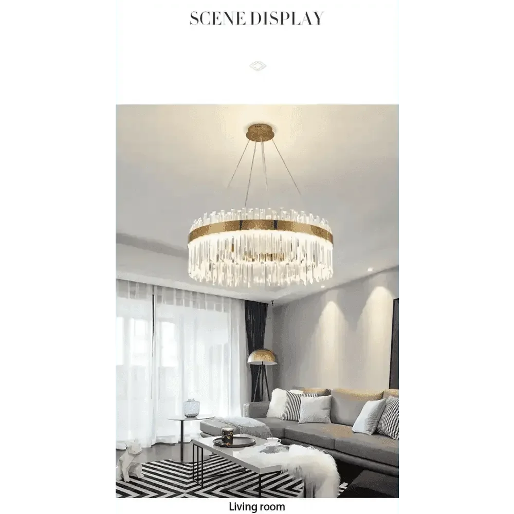 Gold Dia 80cm Crystal Ceiling Pendant Luxury Modest Crystal Chandelier Round Crystal Chandelier Chandelier by DSERS
