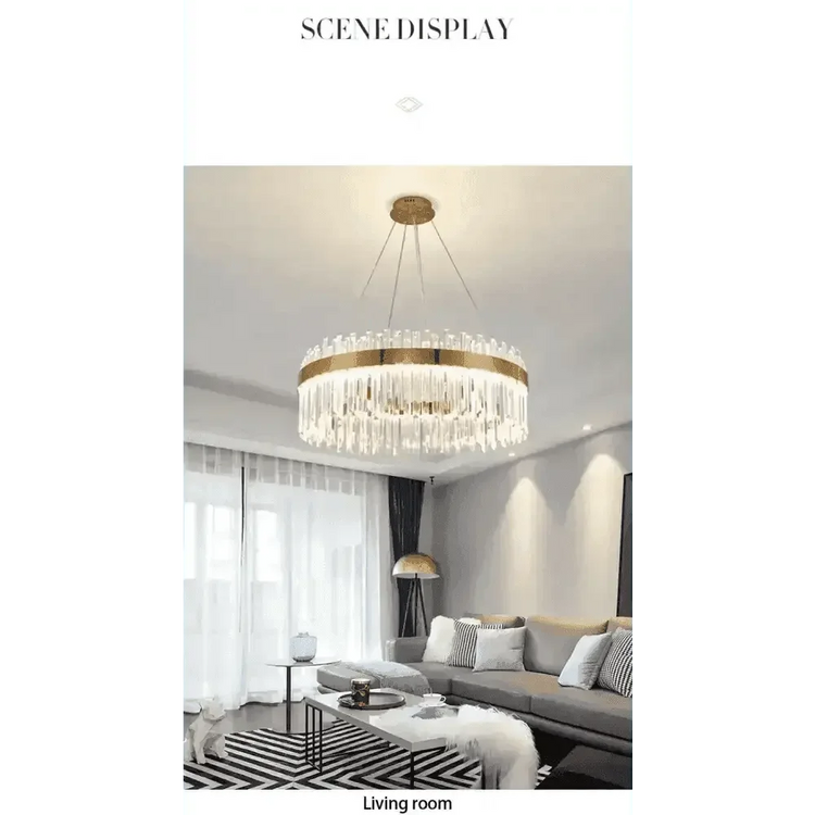 Gold Dia 80cm Crystal Ceiling Pendant Luxury Modest Crystal Chandelier Round Crystal Chandelier Chandelier by DSERS