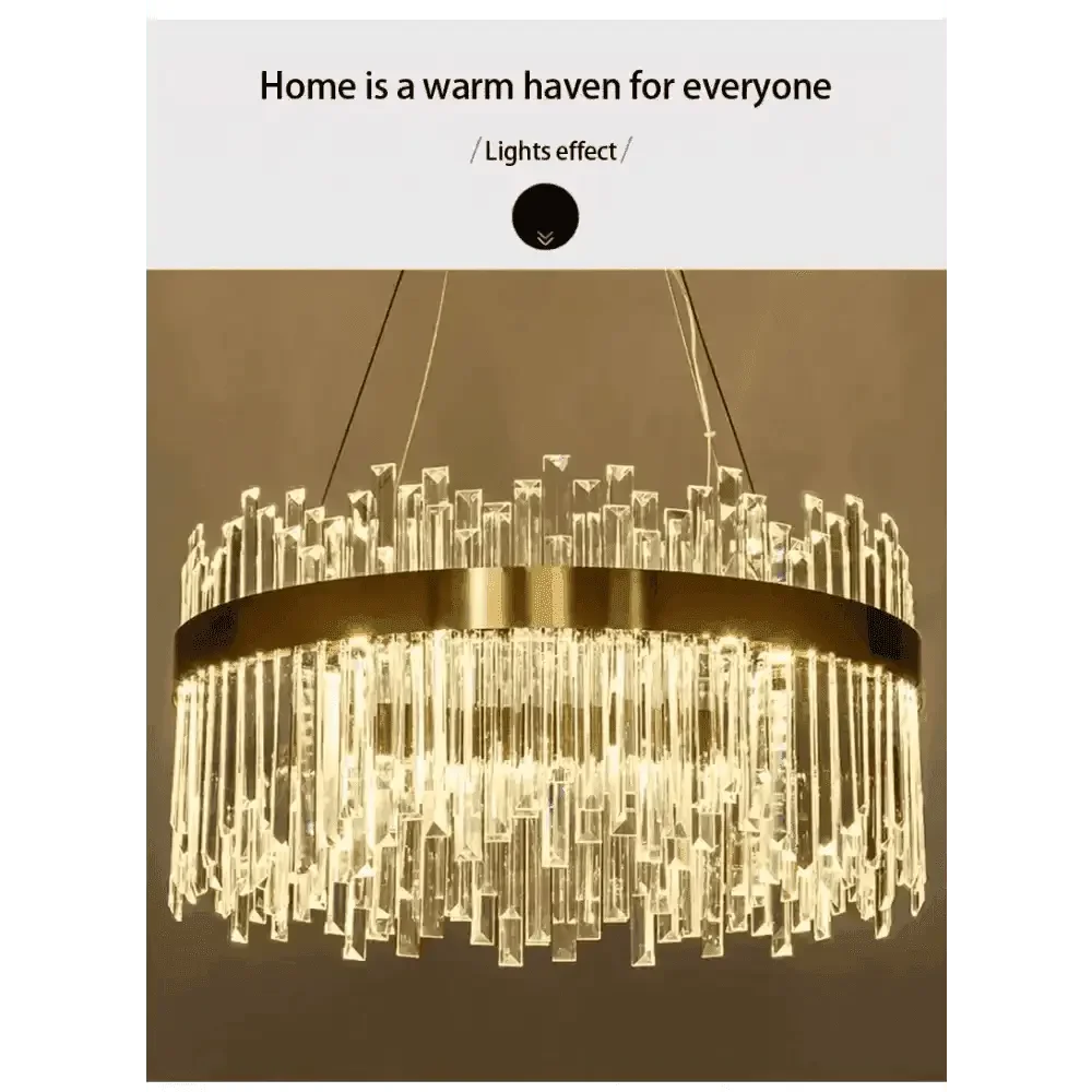 Gold Dia 80cm Crystal Ceiling Pendant Luxury Modest Crystal Chandelier Round Crystal Chandelier Chandelier by DSERS
