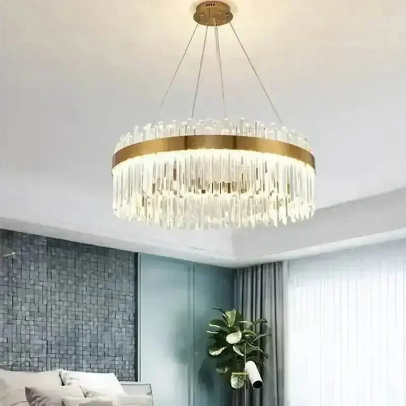 Gold Dia 80cm Crystal Ceiling Pendant Luxury Modest Crystal Chandelier Round Crystal Chandelier Chandelier by DSERS