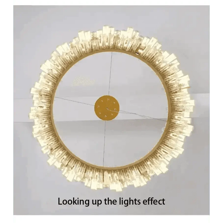 Gold Dia 80cm Crystal Ceiling Pendant Luxury Modest Crystal Chandelier Round Crystal Chandelier Chandelier by DSERS