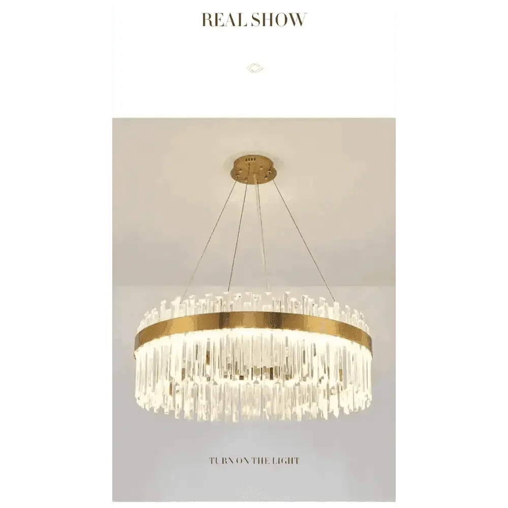 Gold Dia 80cm Crystal Ceiling Pendant Luxury Modest Crystal Chandelier Round Crystal Chandelier Chandelier by DSERS