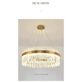 Gold Dia 80cm Crystal Ceiling Pendant Luxury Modest Crystal Chandelier Round Crystal Chandelier Chandelier by DSERS