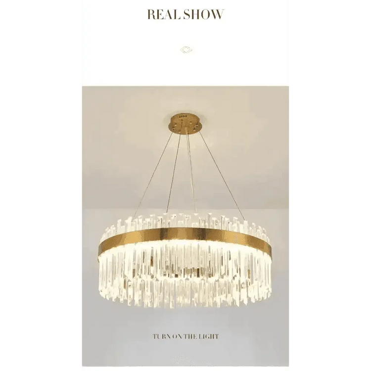 Gold Dia 80cm Crystal Ceiling Pendant Luxury Modest Crystal Chandelier Round Crystal Chandelier Chandelier by DSERS