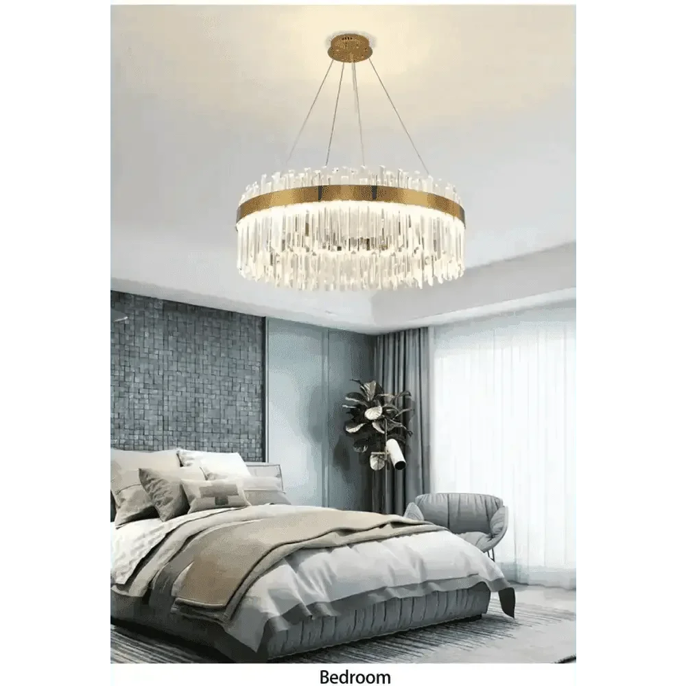 Gold Dia 80cm Crystal Ceiling Pendant Luxury Modest Crystal Chandelier Round Crystal Chandelier Chandelier by DSERS