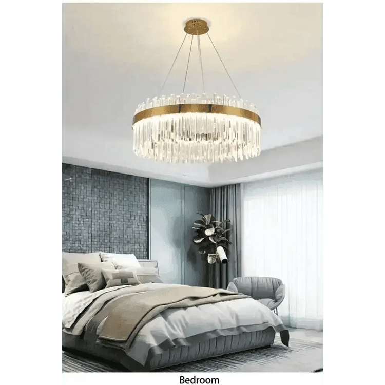Gold Dia 80cm Crystal Ceiling Pendant Luxury Modest Crystal Chandelier Round Crystal Chandelier Chandelier by DSERS