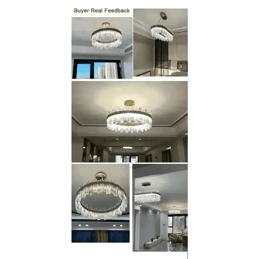 Gold Dia 80cm Crystal Ceiling Pendant Luxury Modest Crystal Chandelier Round Crystal Chandelier Chandelier by DSERS