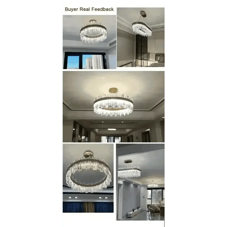 Gold Dia 80cm Crystal Ceiling Pendant Luxury Modest Crystal Chandelier Round Crystal Chandelier Chandelier by DSERS