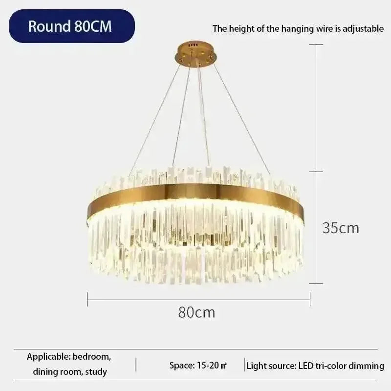 Gold Dia 80cm Crystal Ceiling Pendant Luxury Modest Crystal Chandelier Round Crystal Chandelier Chandelier by DSERS