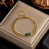 Gold Fashion Link Chain Bracelet Collection charms by DIEYURO Official Store