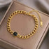Gold Fashion Link Chain Bracelet Collection charms by DIEYURO Official Store